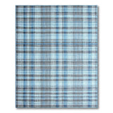 Blue Gray Plaid Woven Area Rug