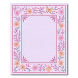 Purple Purple Floral Butterfly Border Area Rug
