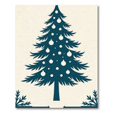 Navy Christmas Tree Silhouette Area Rug