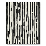 ODIKA Modern Abstract Washable Area Rug - Black & White Linear Pattern Low Pile Carpet