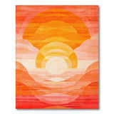 Abstract Orange Sunset Geometric Area Rug