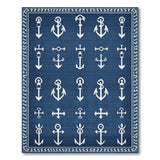 Blue Anchor Nautical Area Rug