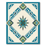 Teal Geometric Starburst Area Rug