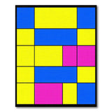 Vibrant Blue Yellow Pink Geometric Area Rug