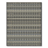 Heritage Tribal Black White Geometric Striped Area Rug