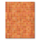 Orange Mosaic Tile Geometric Area Rug