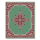 Ornate Teal Green Persian Medallion Rug