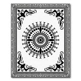 Black White Mandala Heritage Tribal Area Rug