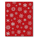 Festive Red Snowflake Pattern Geometric Modern Area Rug