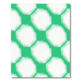 Vibrant Green Octagon Grid Area Rug