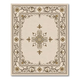 Ornate Beige and Neutral Ornate Beige Floral Medallion Area Rug