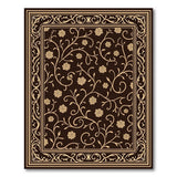 Ornate Gold Rose Vine Floral Rug