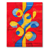 Multi-color and Patterns Vibrant Red Geometric Abstract Area Rug