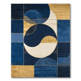 Blue and Gold Geometric Area Rug