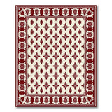 Ornate Red Border Cream Persian Area Rug