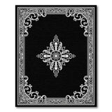 Ornate Black and White Ornate Black White Floral Medallion Rug