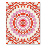 Vibrant Pink Floral Mandala Area Rug