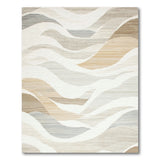 Beige and Neutral Fluid Waves Beige Abstract Area Rug