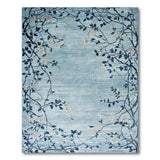 Teal Cherry Blossom Branch Area Rug