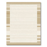 Tan Beige Striped Border Area Rug