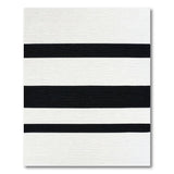 Geometric Modern Woven Black White Striped Woven Area Rug