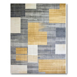 Modern Geometric Grey and Gold Area Rug