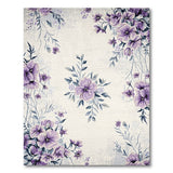 Floral Vintage Purple Lavender Floral Area Rug