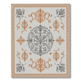 Ornate Grey Gold Floral Vintage Rug