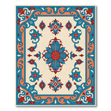 Blue Teal Traditional Persian Floral Rug
