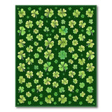 ODIKA Washable Shamrock Four-Leaf Clover Green Area Rug - Low Pile Non-Slip