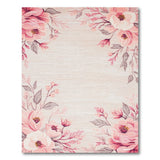Blush Pink Peony Floral Vintage Rug