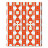 Bold Red Geometric Lattice Red Area Rug