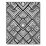 Geometric Modern Bold Black White Geometric Maze Area Rug