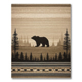 Tan Bear Silhouette Woodland Rug