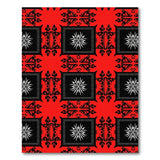 Vibrant Red Black Framed Star Tribal Area Rug