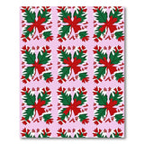 Pink Poinsettia Papercut Holiday Area Rug