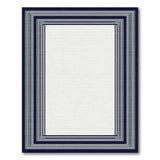 Navy Grey Layered Border Area Rug