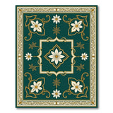 Traditional Persian Emerald Green Traditional Persian Floral Rug