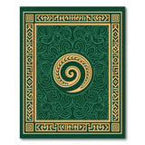 Green Gold Koru Spiral Heritage Tribal Rug