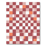 Red Orange Checkered Grid Area Rug
