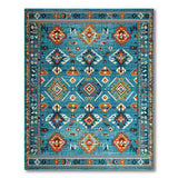Southwestern Teal Southwestern Geometric Area Rug