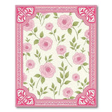 Ornate Pink Roses Floral Vintage Rug