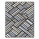 Bold Black Blue Woven Geometric Area Rug