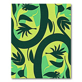 Vibrant Geometric Leaf Area Rug in Green Yellow
