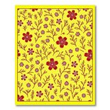 Sunny Yellow Red Floral Area Rug
