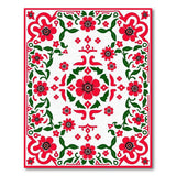 Red Floral Border Persian Area Rug