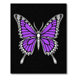 Stylized Purple Butterfly Area Rug