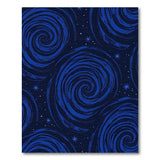 Starry Blue Swirl Abstract Area Rug