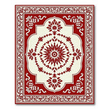 Elegant Red Persian Floral Medallion Area Rug