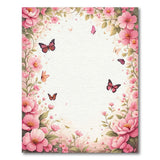 Blush Pink Peony Butterfly Floral Frame Rug